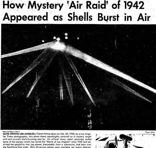 揭秘1942年洛杉矶之战真相：人类首次炮击UFO？ 