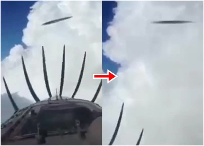两个UFO从私人飞机前高速飞过